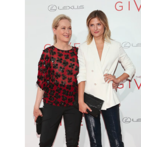 Meryl Streep’s rarely-seen youngest daughter Louisa Jacobson wows with bold red carpet look… two years after coming out as a lesbian